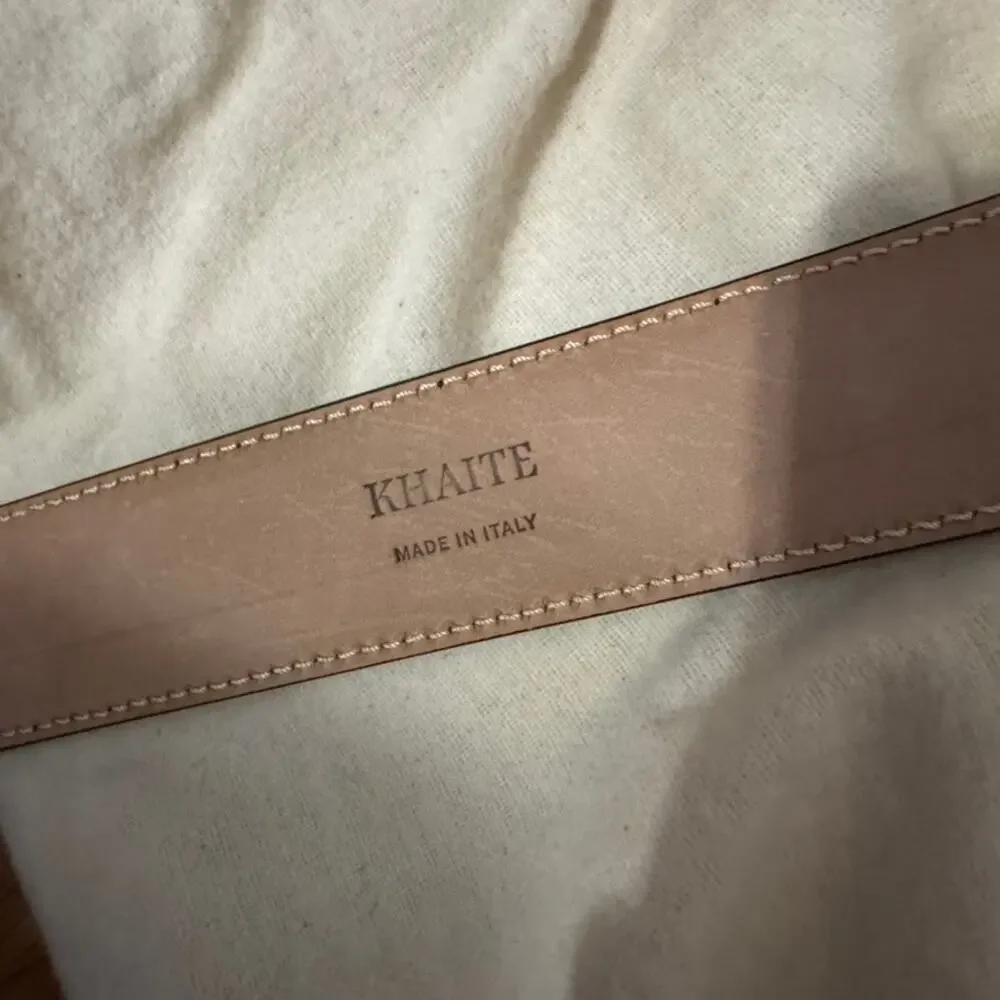 $480 Khaite Julius Medium Patent Leather Belt Black Gold Size 75